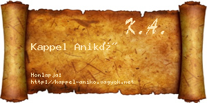 Kappel Anikó névjegykártya